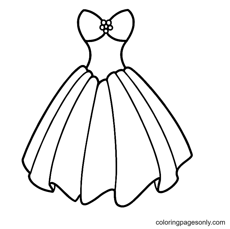 Dress coloring pages printable for free download