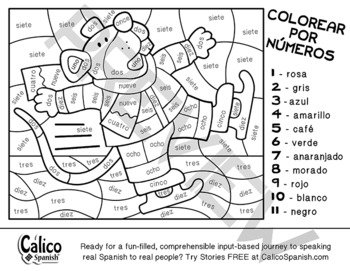 Freebie spanish color by number winter printable colorear por nãºmeros