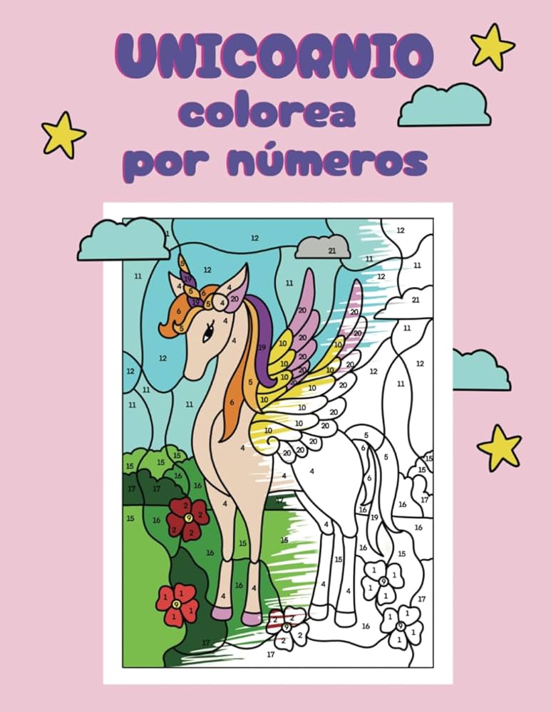 Unicornio colorea por nãºmeros para niãos y niãas de a aãos asombrosos rompecabezas de unicornios para colorear libro de pintar por nãºmero para niãos lines es perfect ksiä åki