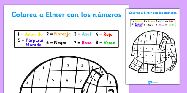 Lorea a elmer n los nãºmeros sheet spanish