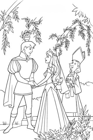 Aurora and phillip holds hands coloring page colorear princesas disney princesa para pintar colorear princesas