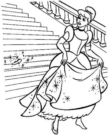 Cinderela be left out her shoe coloring page free printable coloring pages