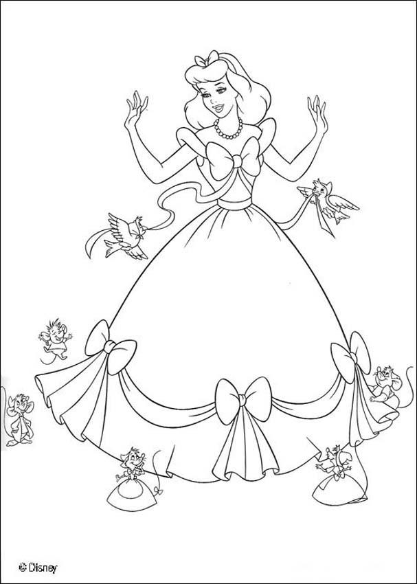 Cinderellas friends coloring pages