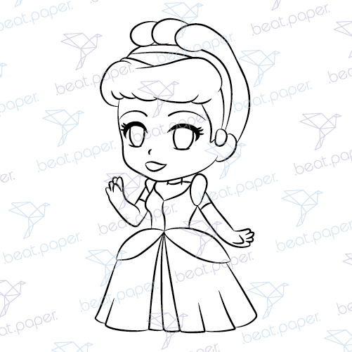 Sellos digitales de princesa disney para colorear cenicienta beatpaper