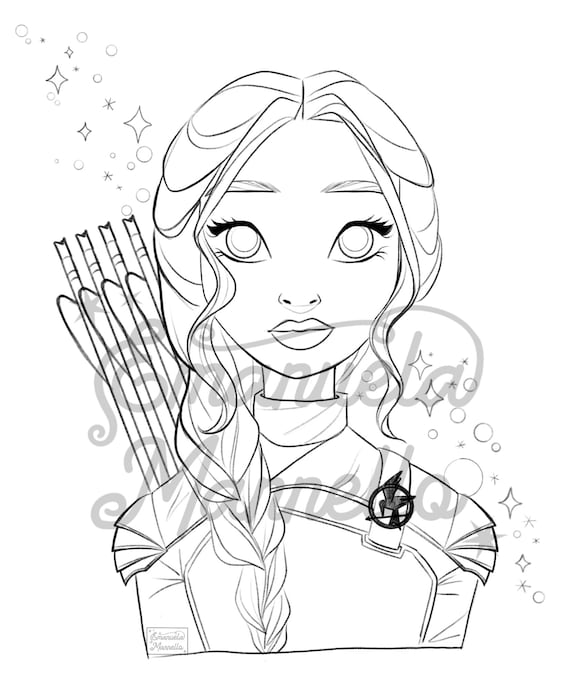 Printable coloring page katniss everdeen