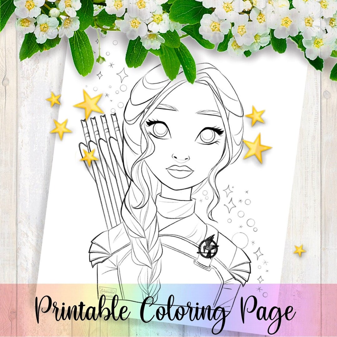 Printable coloring page katniss everdeen