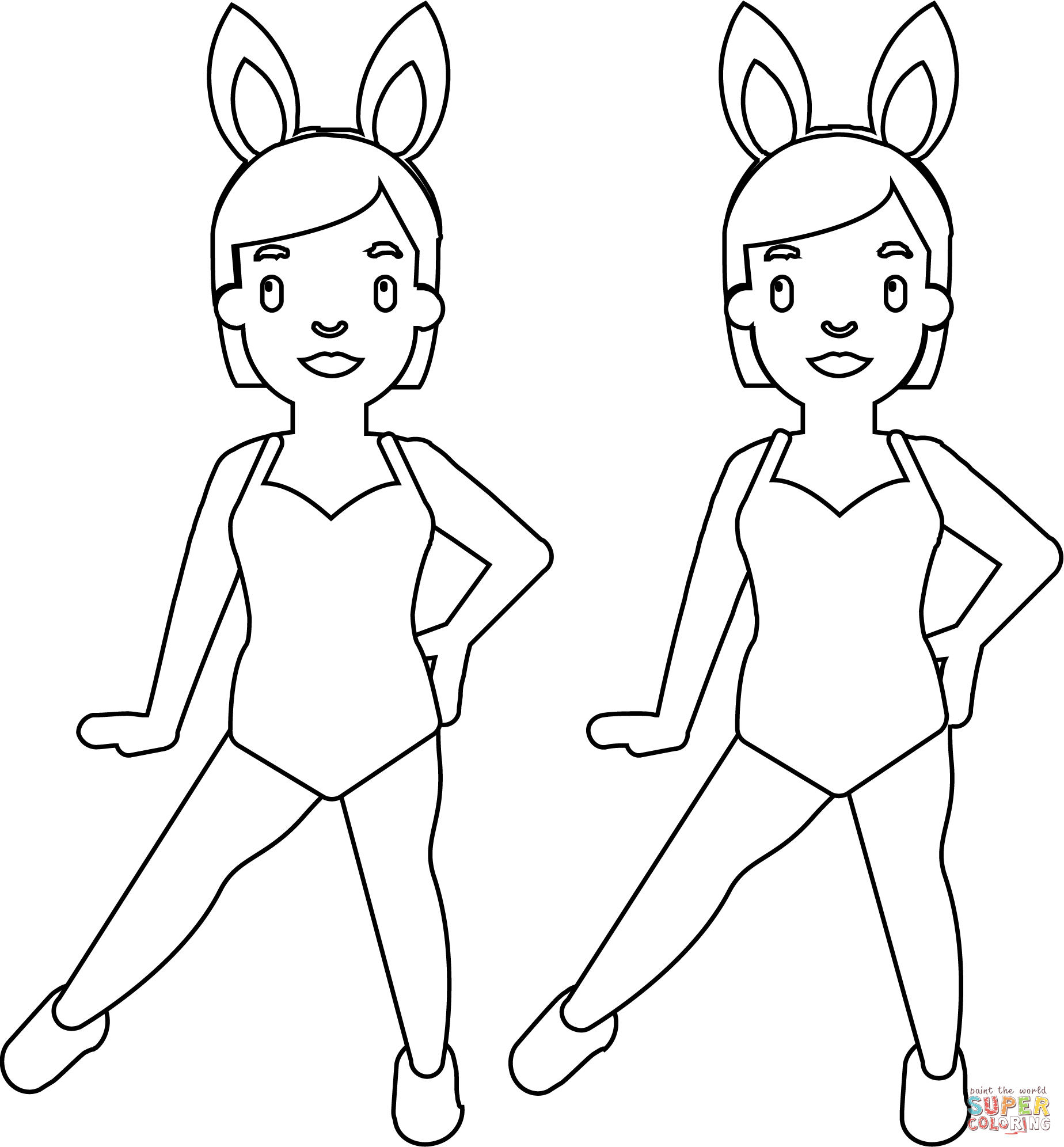 Bunny ears emoji coloring page free printable coloring pages