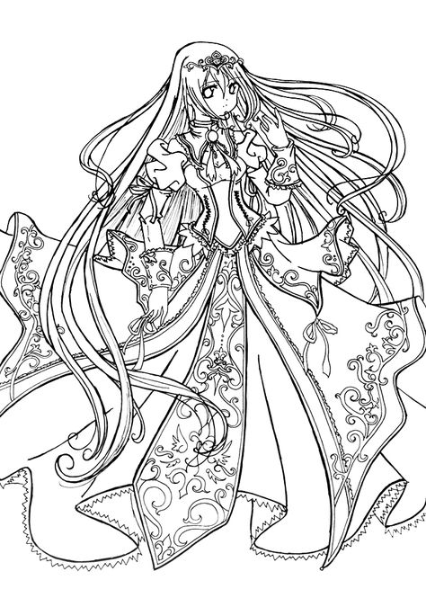 Anime princess coloring page printable princess coloring pages disney princess coloring pages coloring pages