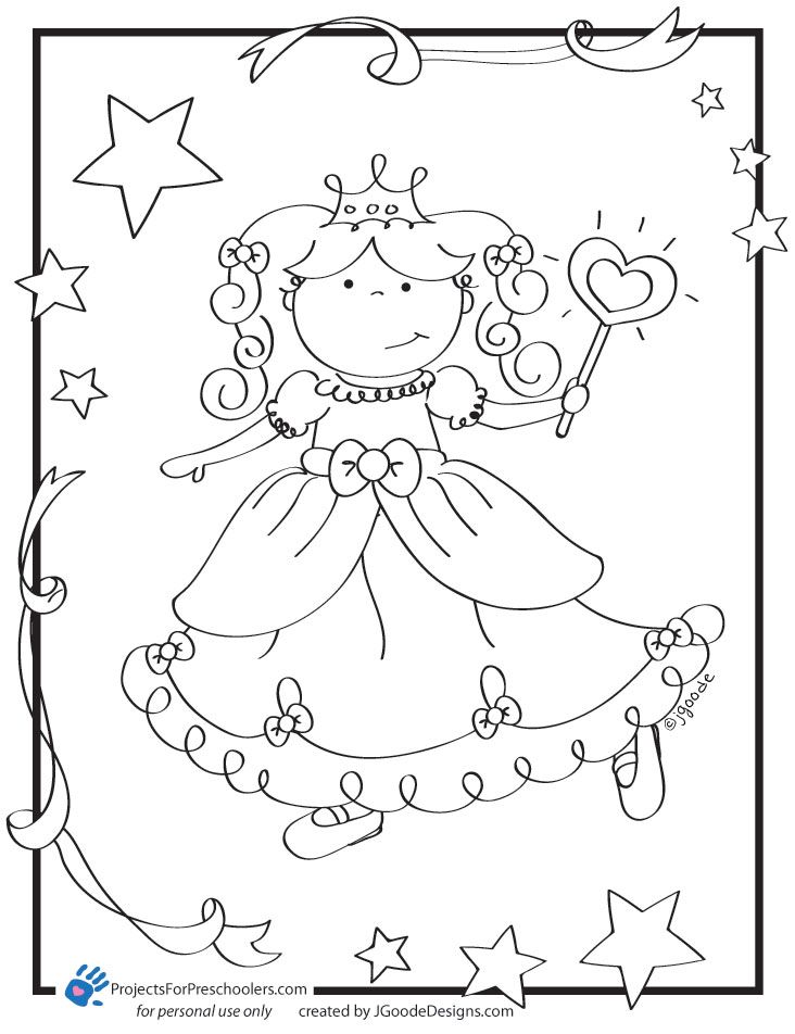 Pretty princess coloring page