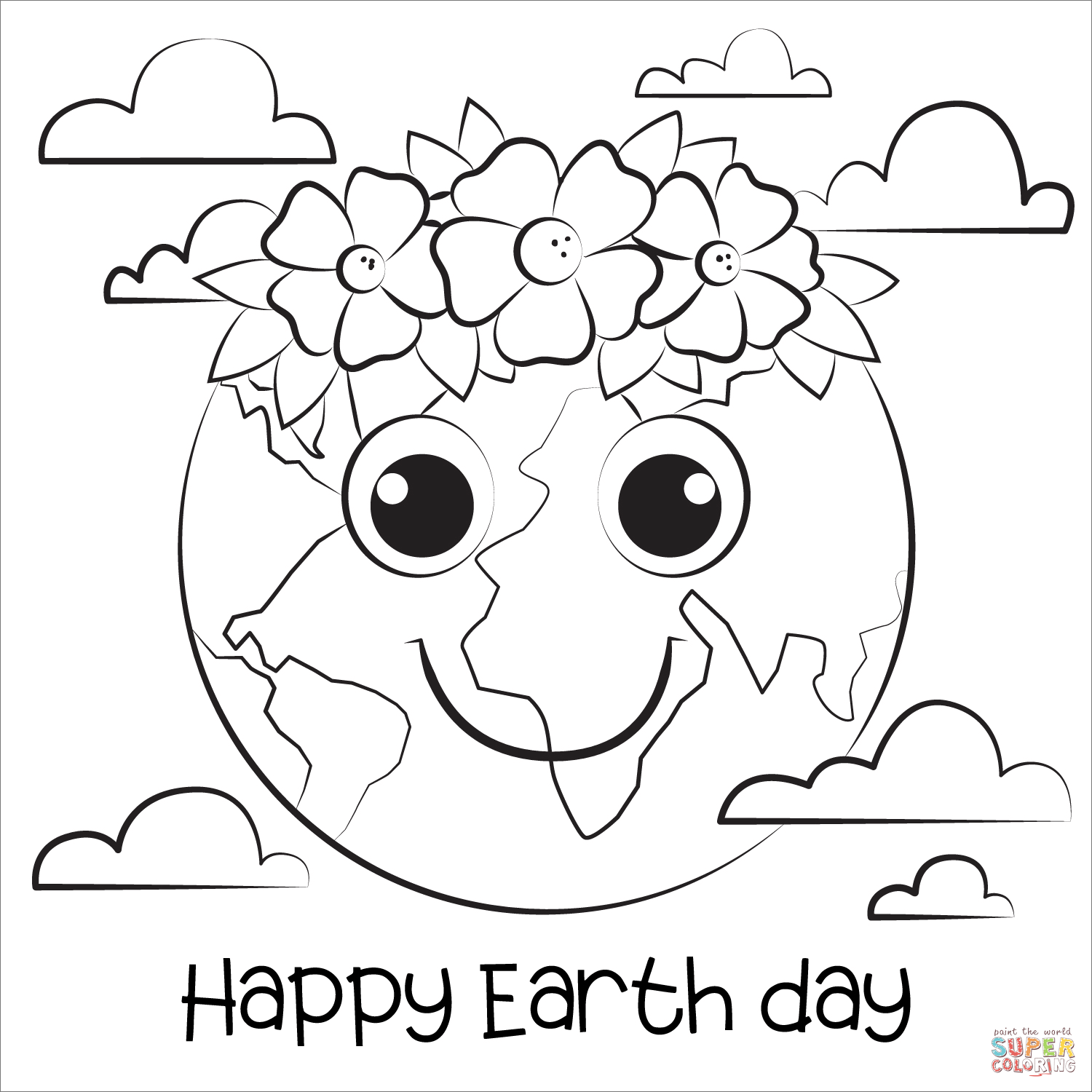 Earth day coloring page free printable coloring pages