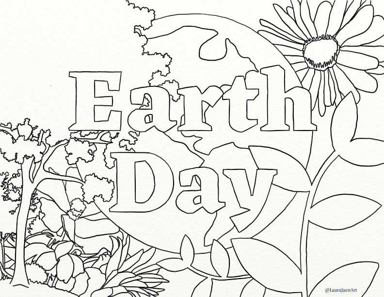 Â earth day coloring page â