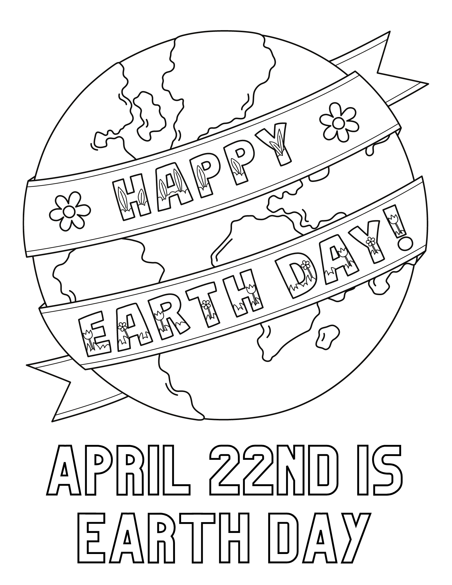 Earth day coloring pages for kids and adults