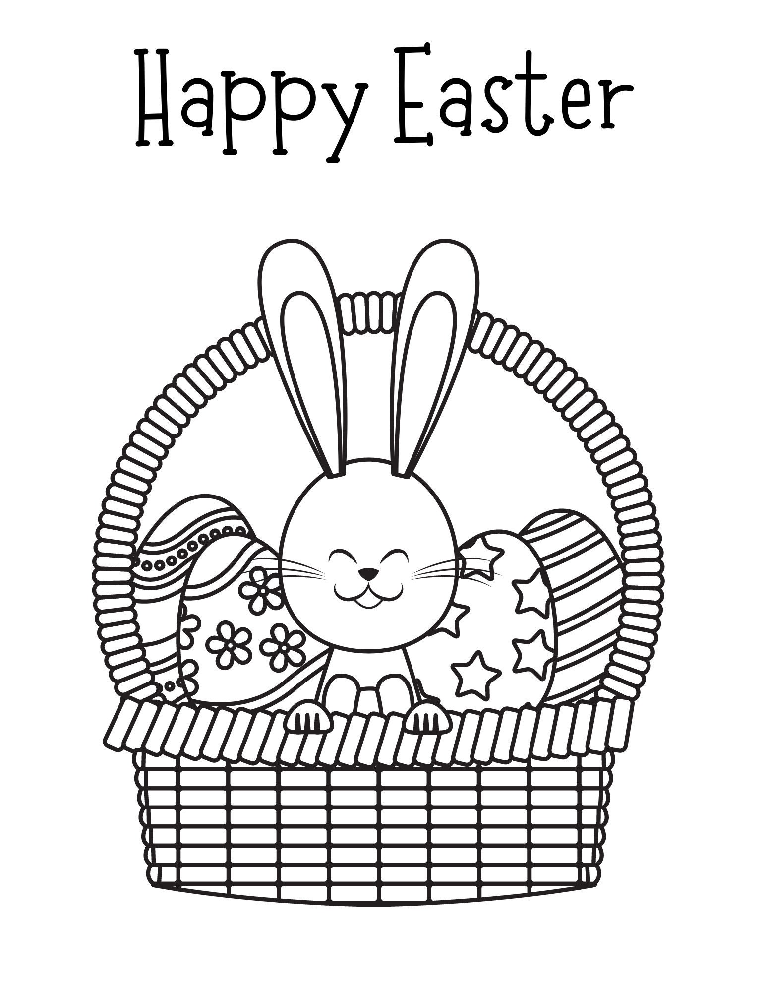 Easter basket coloring page easter coloring page printable coloring page