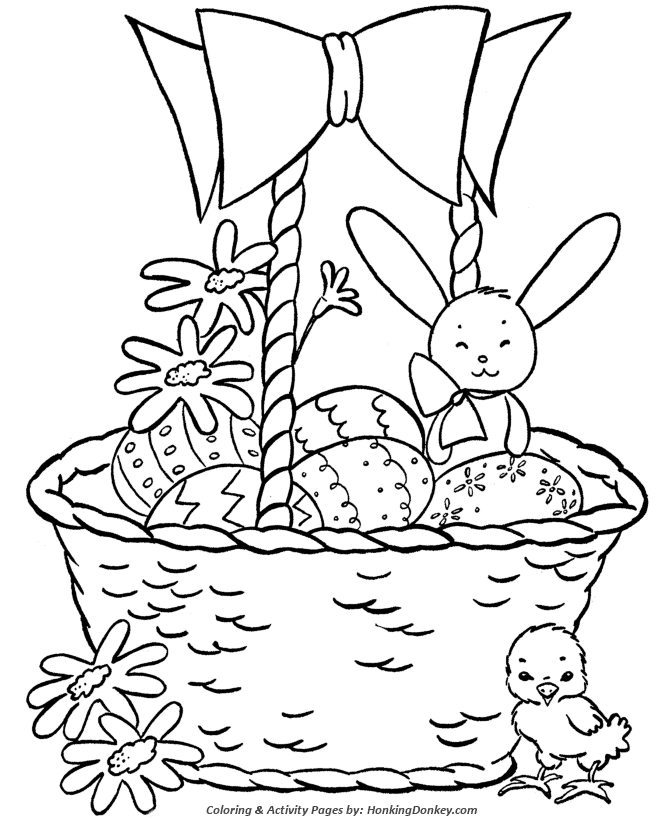 Easter basket coloring pages