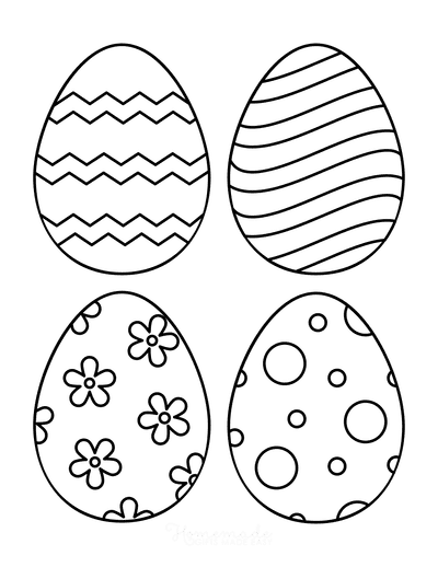 Easter egg coloring pages free printable templates