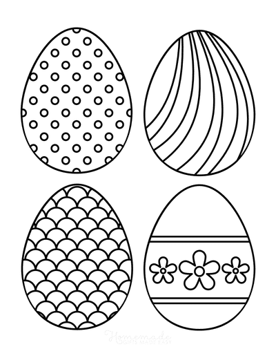 Easter egg coloring pages free printable templates