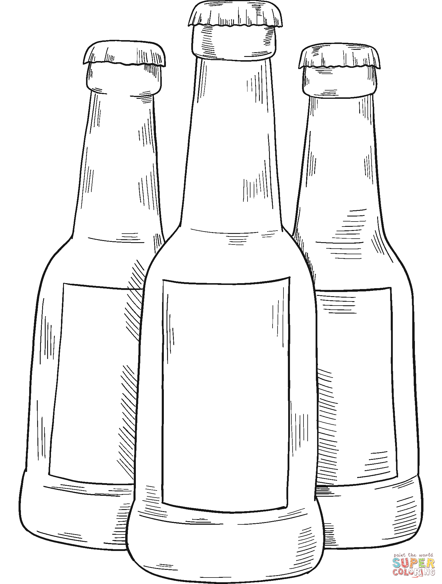 Beer bottles coloring page free printable coloring pages