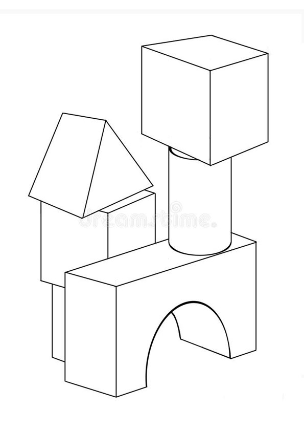 Coloring pages building blocks coloring page for kids