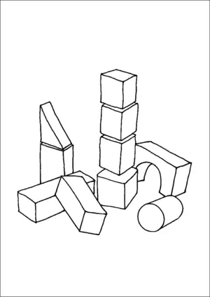 Building blocks coloring page