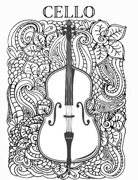 Orchestra string instrument coloring activities violin viola cello bass