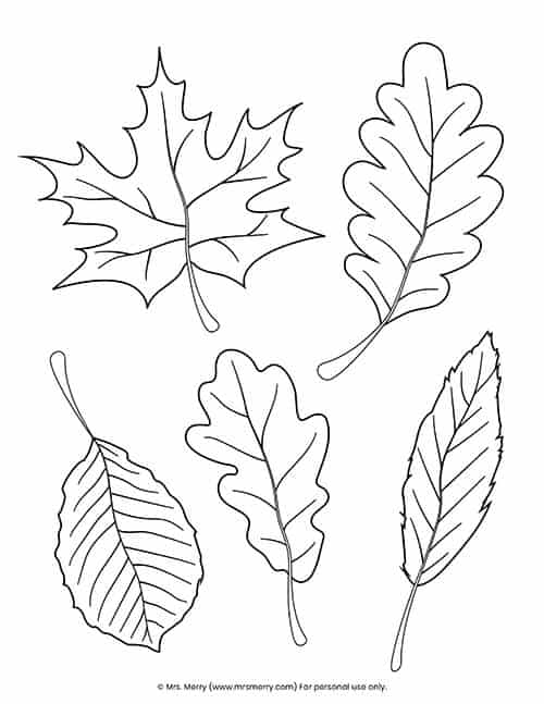 Free printable fall leaves coloring pages mrs merry