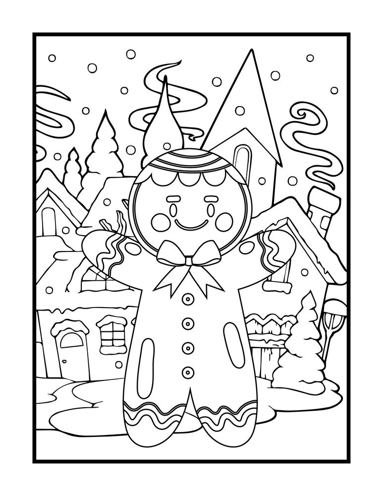 Gingerbread coloring pages