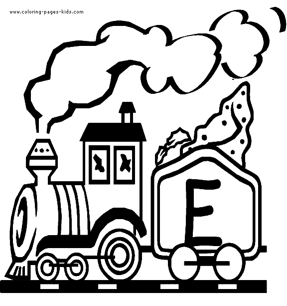 Train alphabet color page