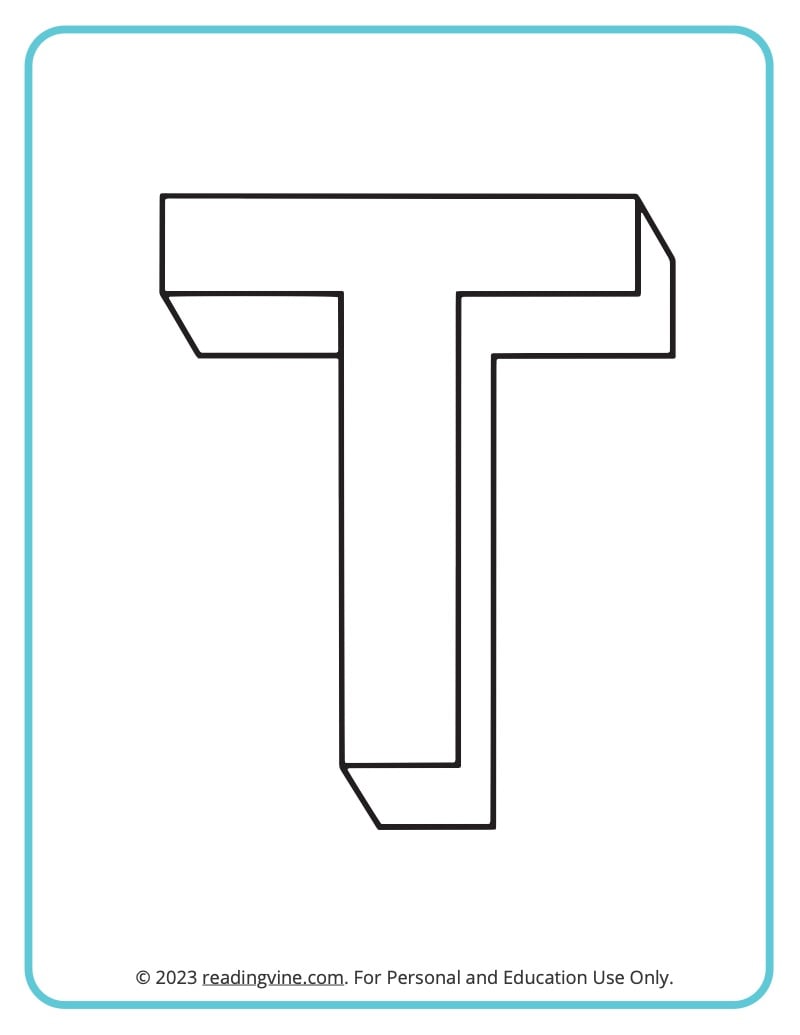 Letter t coloring pages