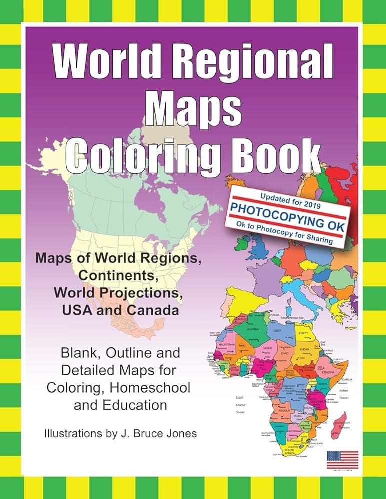 World regional maps loring book maps of world regions ntinents world projections usa and canada jones j bruce jones j bruce books