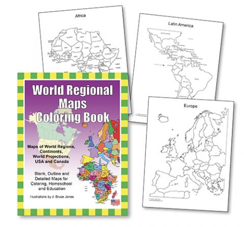 World regional maps coloring book pdf download