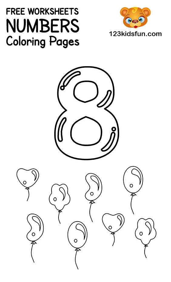 Free printable number coloring pages