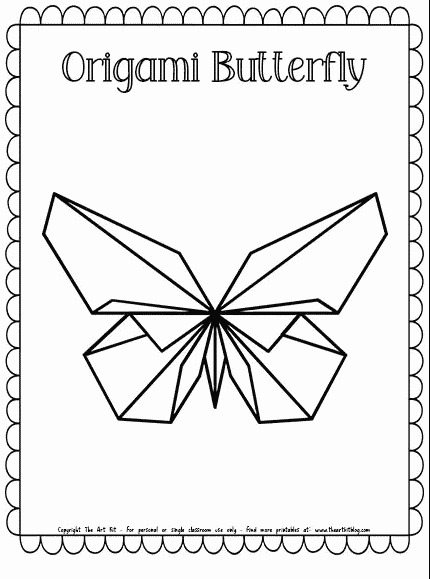 Butterfly origami coloring page free homeschool deals