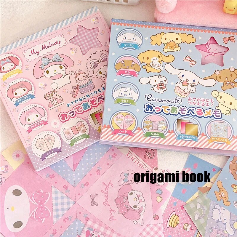 Hello kitty kawaii cinnamoroll my melody coloring page origami book anime sanrioed childrens handmade diy learning origami