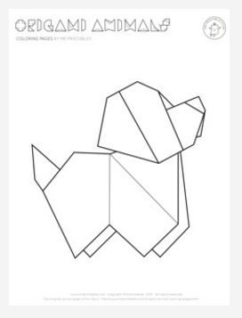 Origami puppy coloring page puppy coloring pages geometric drawing geometric animals