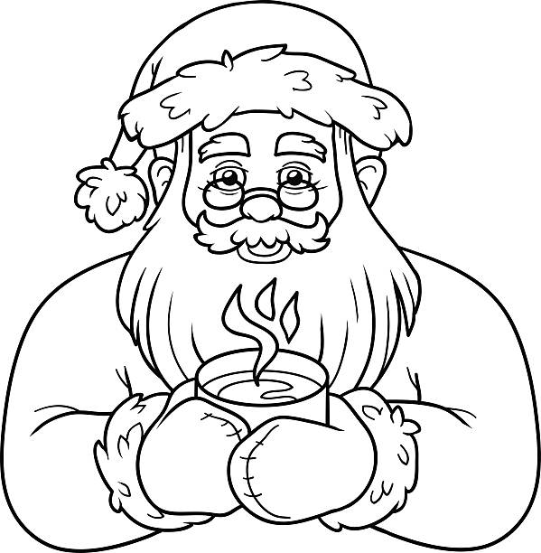 Santa hat coloring page pictures stock illustrations royalty