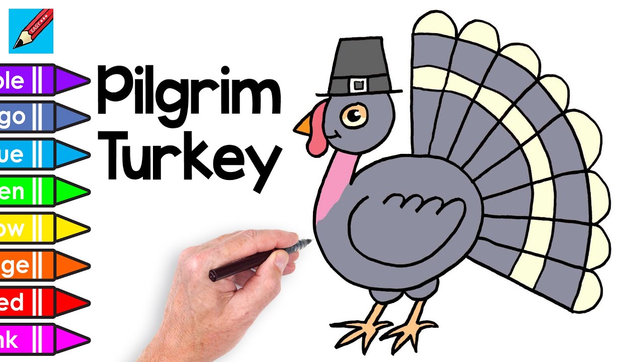 How to draw a pilgri turkey real easy peasy