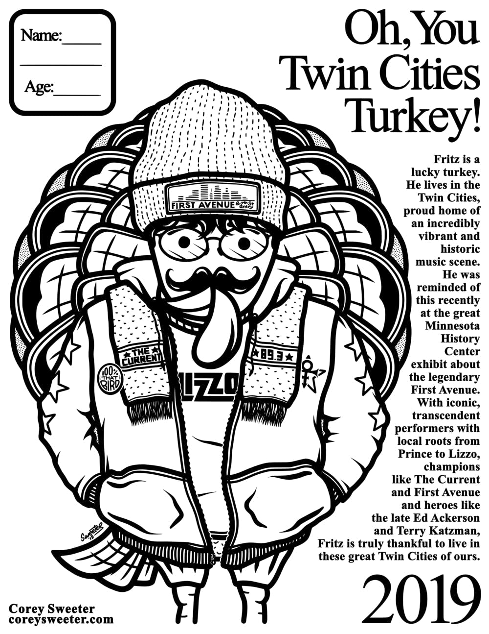 Coloring page twin cities turkey