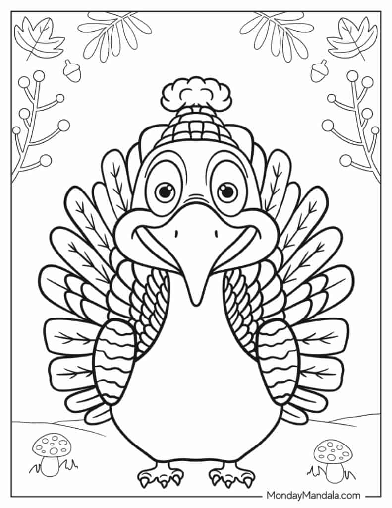 Turkey coloring pages free pdf printables