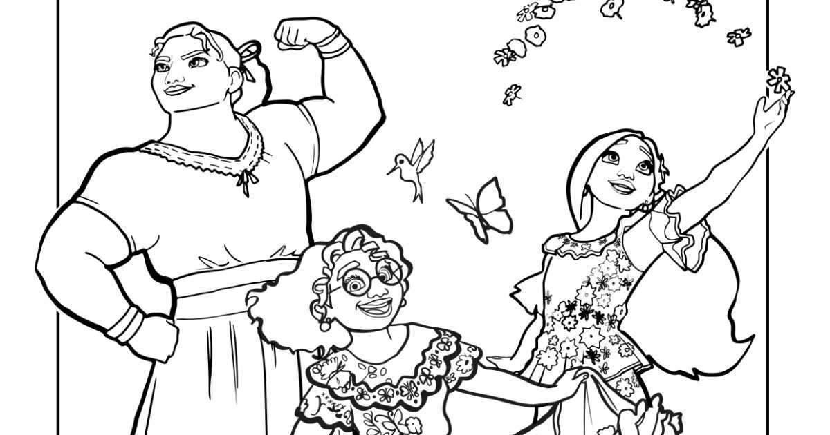 Free download encanto madrigal sisters coloring page