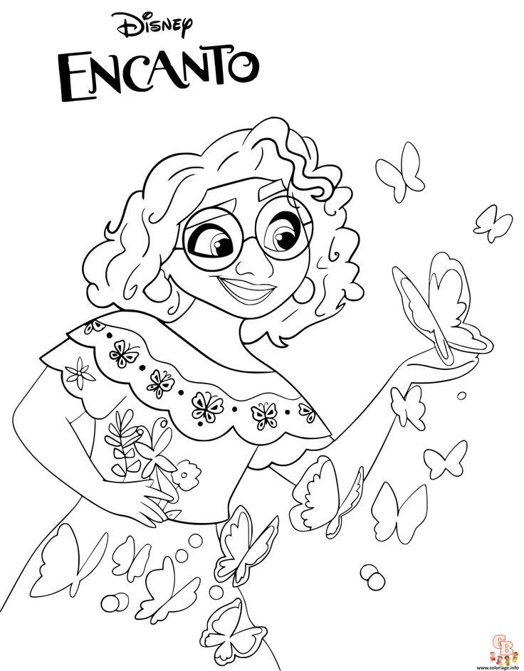 Free printable mirabel encanto coloring pages for kids