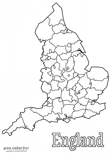 Blank map of england at