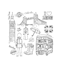 London doodle coloring pages