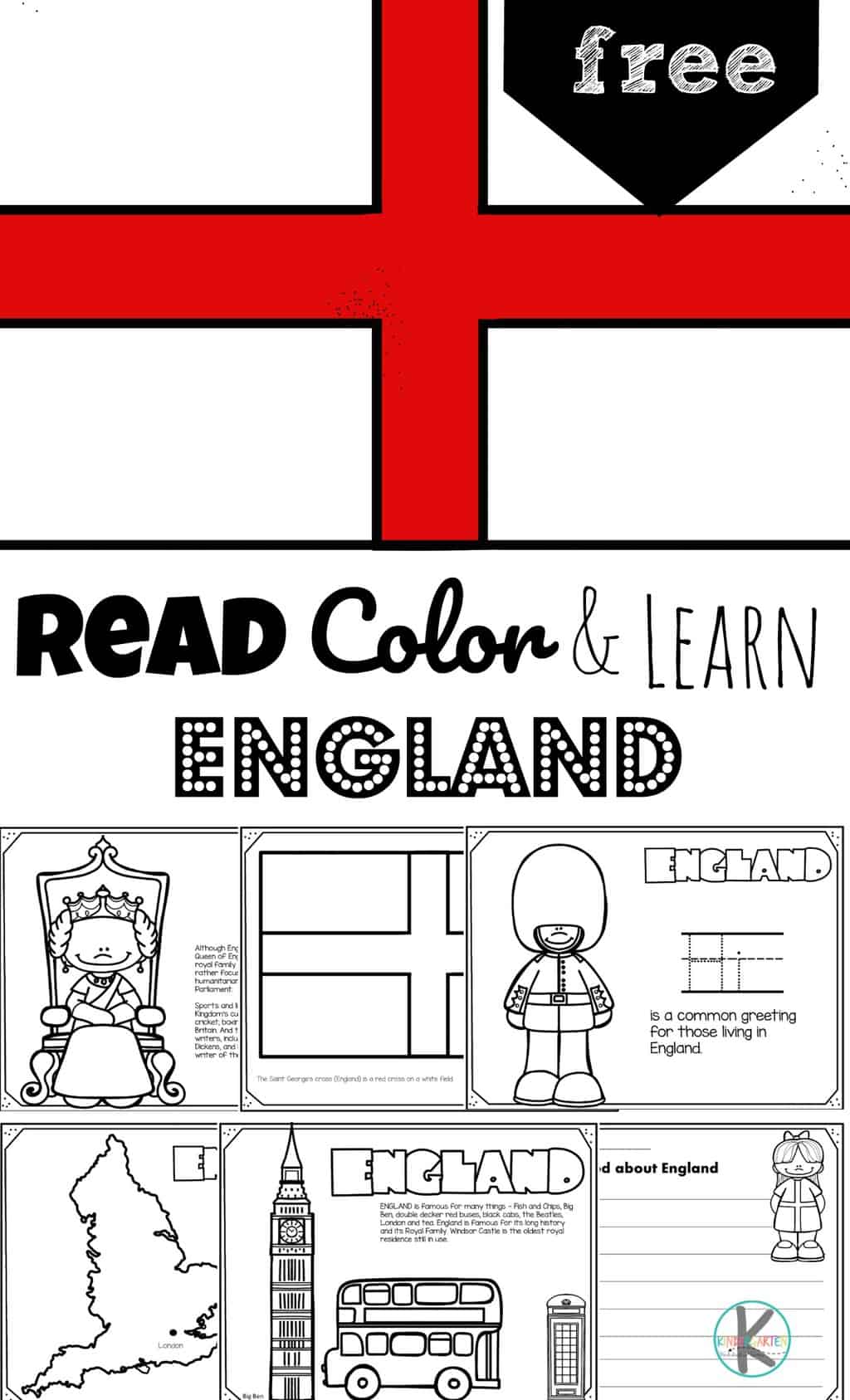 Read color and learn about england