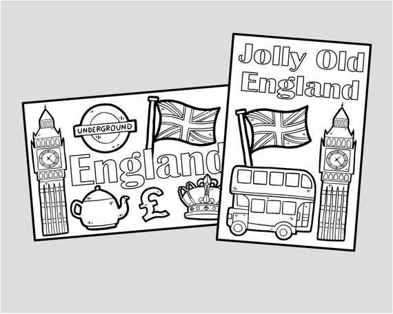 Printable london england coloring cards london travel coloring pages postcards activities for kids instant digital download