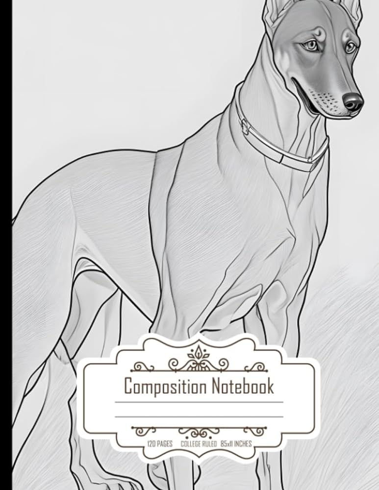 Composition notebook college ruled beautiful doberman coloring page for kids photo realistic size x inch pag boyd hussain libros