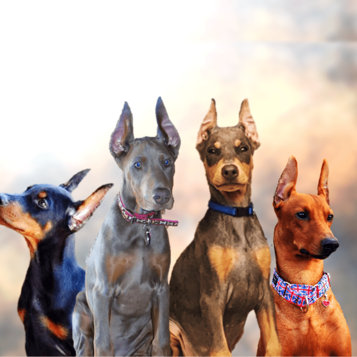 Doberman pinscher coat and color varieties