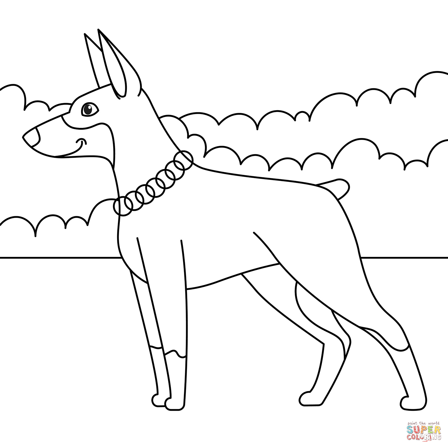 Doberman coloring page free printable coloring pages