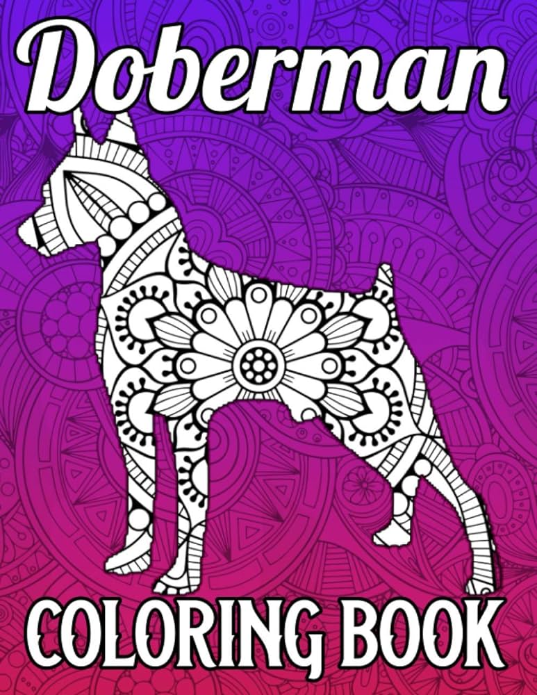 Doberman coloring book mandala style doberman coloring pag for adults relaxation gifts for doberman owners lovers publications riaz libros