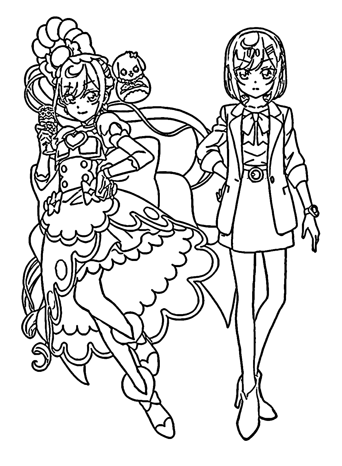 Delicious party pretty cure coloring pages printable for free download