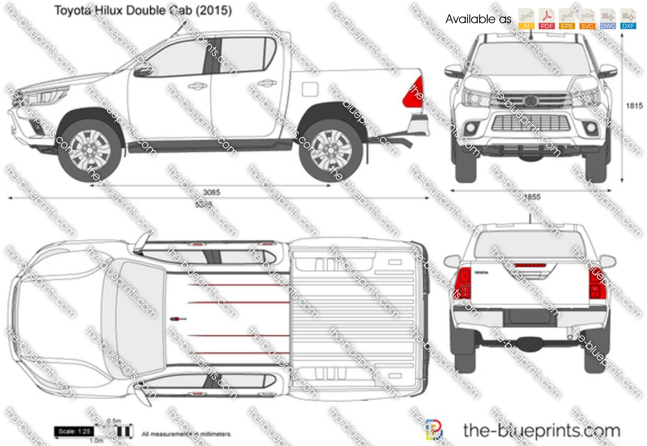 Toyota hilux double cab vector drawing toyota hilux toyota vinyl graphics